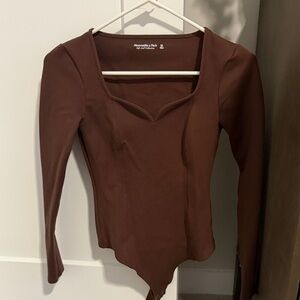 Abercrombie & Fitch Brown Long Sleeve bodysuit